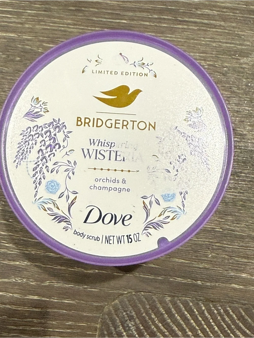 NWT Dove Whispering Wisteria Body Scrub Limited Edition Orchids & Champagne
